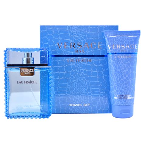 versace man eau fraiche 3.4oz men& 39|Versace man eau fraiche set.